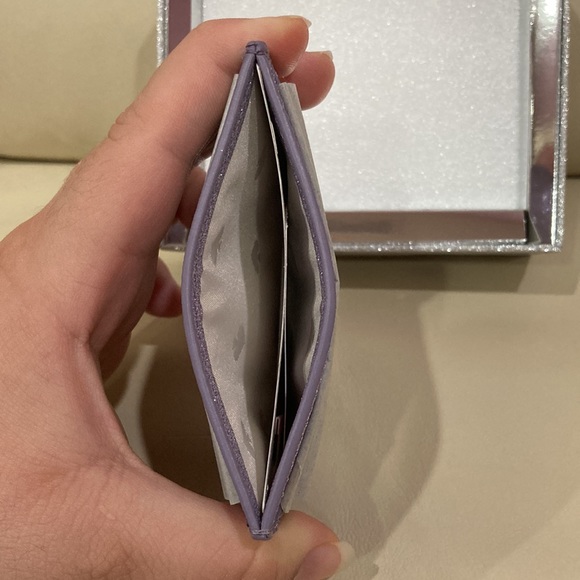 NWT Kate Spade Lilac Frost Sparkle Glitter Tinsel Boxed Small Card Holder Wallet - Picture 8 of 16